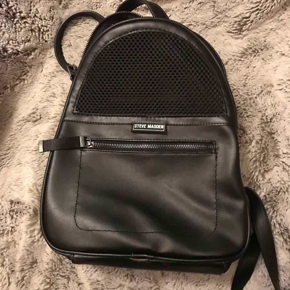 Steve Madden Mesh & Vegan Leather Backpack